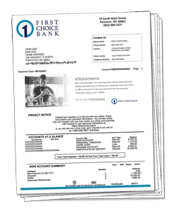 picture of bank statemet